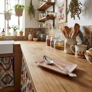 Ceramic Feather Design Mason Jar Shape Spoon Rest